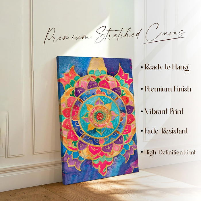 Abstract Multicolor Mandala Painting Multicolor Wall Art on Stretched Canvas – Frameless Unframed Gallery Wrap Canvas Wall Art 22x34 Inch