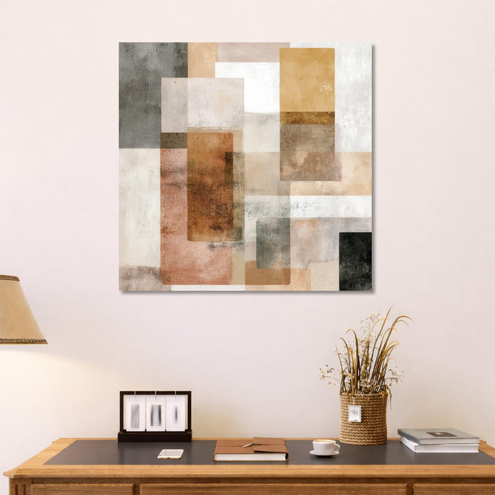 Modern Abstract Stretched Canvas Wall Art Painting For Living Room, Large Minimalist Poster on Stretched Canvas for Living Room, Office & Bedroom Decor (56xx56 cm)