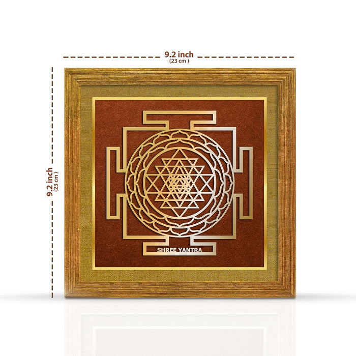 Shree Yantra for Vastu | Symbols of Hinduism Shree Yantra for Good Luck, Charm Wealth and Protection for Home, Office | Ideal Spiritual Gift for Women and Housewarming (9x9 Inch)