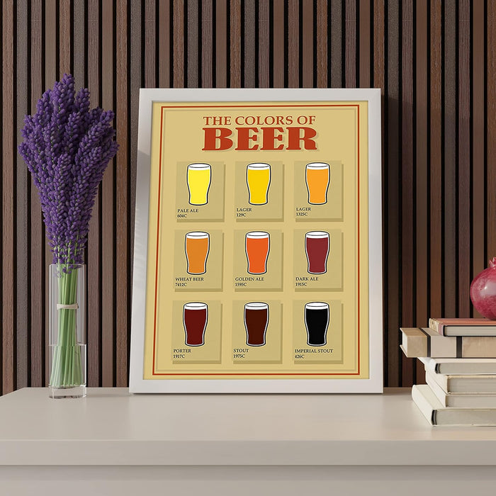 Art Street The Colors of Beer Framed Poster For Room Decoration (Pack of 1, 13x17 Inch)