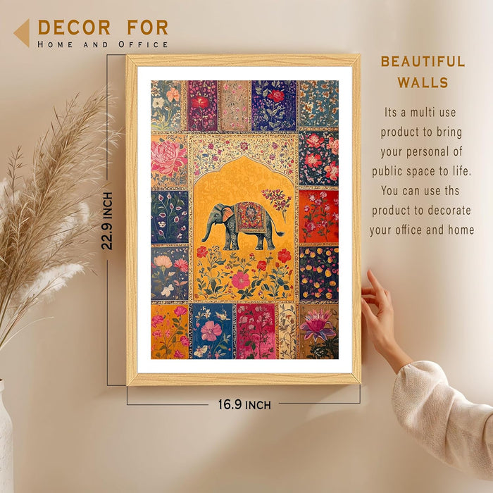 Mughal Floral Art Print, Classic Design to Elevate, Wall Decorative Art Prints (17x23 Inch)