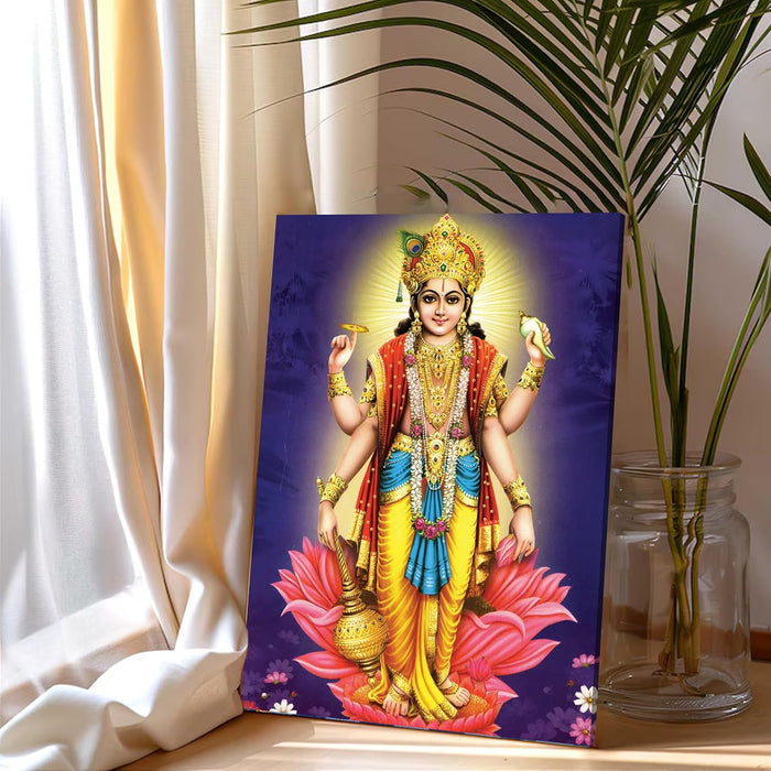 Spiritual Stretched Canvas Pooja room Temple Wall Art Print Painting on Stretched-Canvas (30x41 CM)