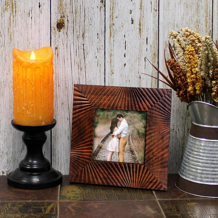 Photo Frame for Tabletop | Plexiglass, Frame for Home and Office Decoration (Brown, 5x5 Inch)