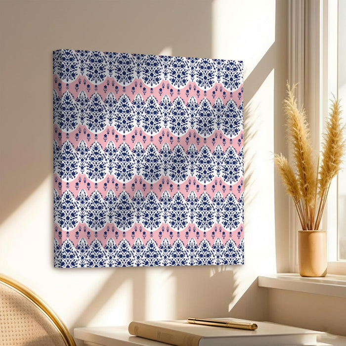 Mughal Miniature Flower Painting for Wall Decoration | Flower Canvas Wall Painting for Living Room, Bedroom, Home and Office Wall Decor (56x56 Cm)