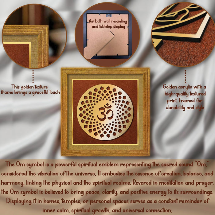OM Yantra for Vastu | Symbols of Hinduism Aum Yantra Wall Décor for Good Luck Charm and Protection for Home, Office | Ideal Spiritual Gift for Women and Housewarming (9x9 Inch)