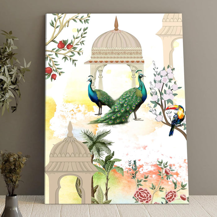 Art Street Stretched Canvas Painting of Wild Life Birds and Animal Theme for Home Decor, Living Room, Wall Hanging, (Size: 12x16 Inch)