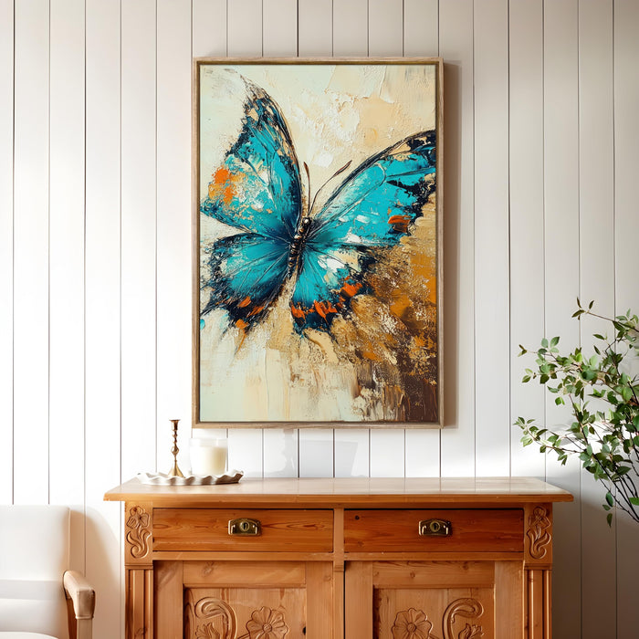 Large Canvas Painting Panel Framed Wall Art Print Butterfly Framed Luxury Paintings for Home Décor (Lavender, 23x35 Inch)