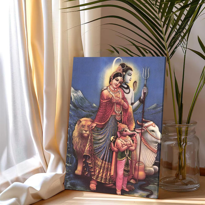 Spiritual Stretched Canvas Pooja room Temple Wall Art Print Painting on Stretchd-Canvas Suits for Pooja-room, Mandir, Hallways, Living Room, Office (30x41 CM)