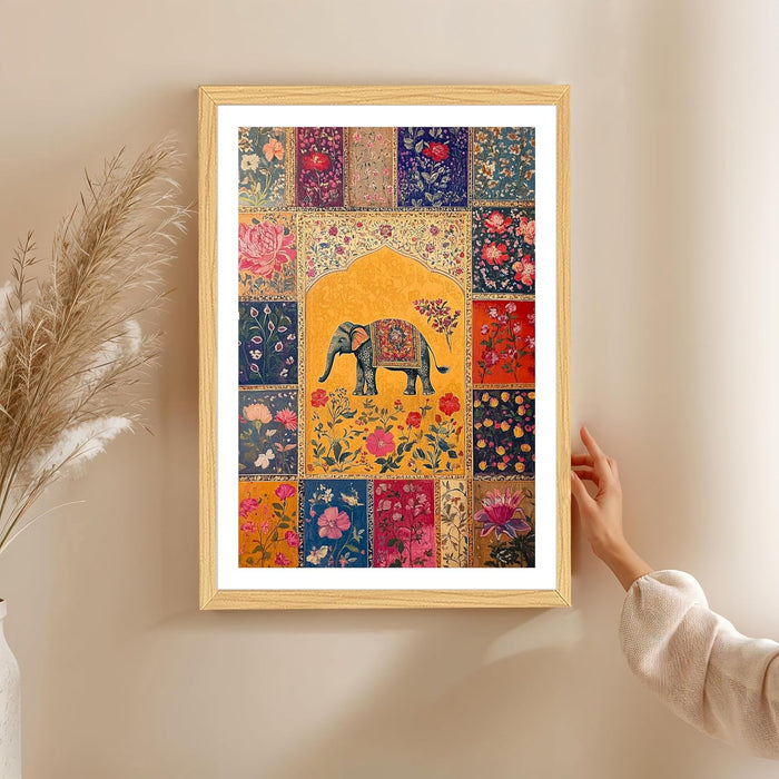 Mughal Floral Art Print, Classic Design to Elevate, Wall Decorative Art Prints (17x23 Inch)