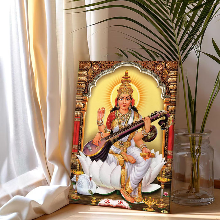 Spiritual Stretched Canvas Pooja room Temple Wall Art Print Painting on Stretched-Canvas (30x41 CM)
