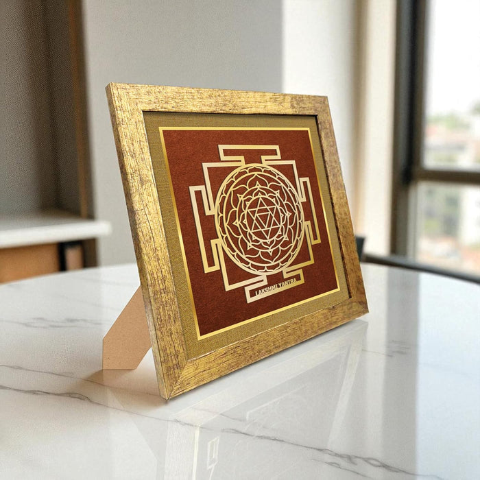 Laxmi Yantra for Vastu | Symbols of Hinduism Laxmi Yantra for Wealth, Good Luck, Charm and Protection for Home, Office | Ideal Spiritual Gift for Women and Housewarming (9x9 Inch)