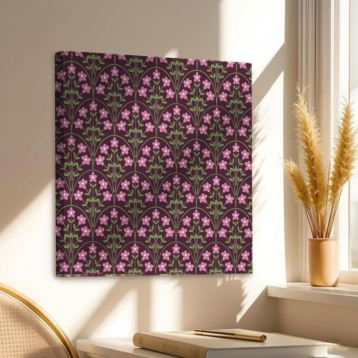 Floral Miniature Painting for Wall Decoration | Flower Canvas Wall Painting for Living Room, Bedroom, Home and Office Wall Decor (56x56 Cm)
