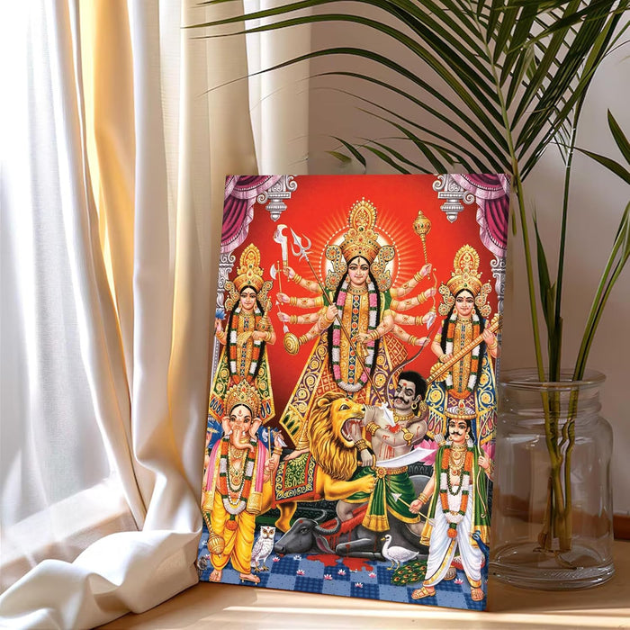 Spiritual Stretched Canvas Pooja room Temple Wall Art Print Painting on Stretched-Canvas (30x41 CM)