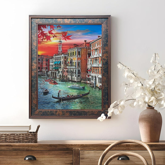 Framed 5D/3D Wall Art Print Poster Beautiful Painting for Home & Office Decoration (14.3x18.2 Inch)