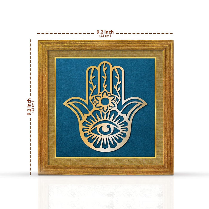 Hamsa Hand Vastu for Protection, Good Luck, Charm for Home and Office | Hand of Fatima Ideal Spiritual Gift for Women and Housewarming (9x9 Inch)