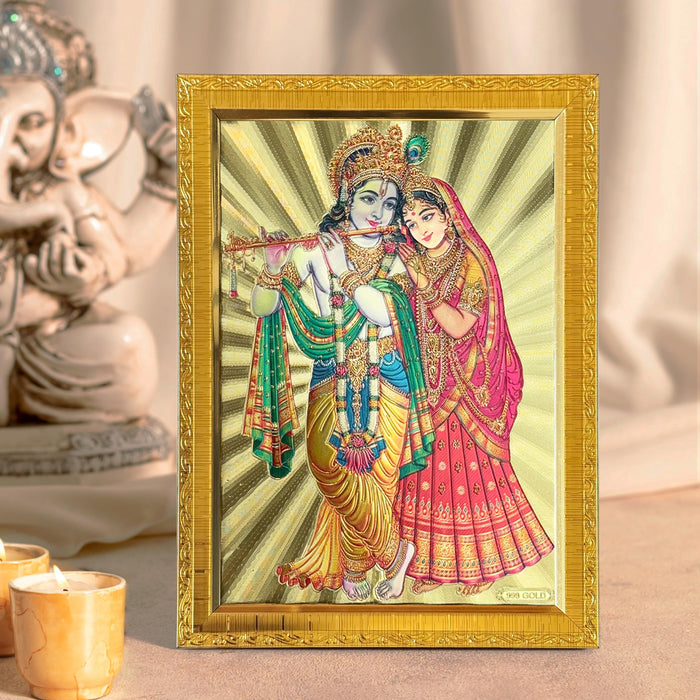 Religious Photo Frame, Poster for Pooja, Gold Plated God Photo Frames (Size: 5.8 x 7.8 Inch, Gold)