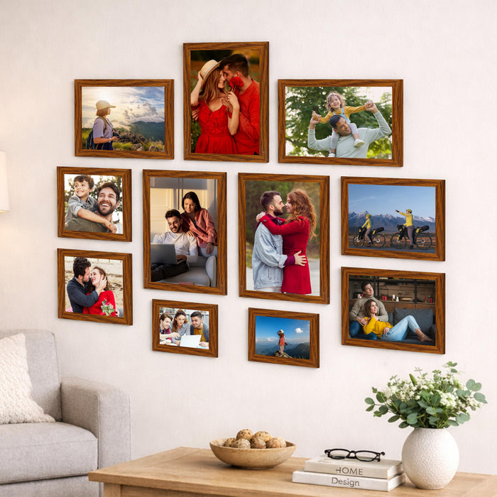 Art Street Family Photo Frame Set of 11 for Wall Decor, Wooden Finish Collage Picture Frames for Living Room, Bedroom, Multi-Size Wall Hanging (2 Sets 4x6, 4 Set 6x8, 3 Set 8x10, 2 Set 6x10 Inch)