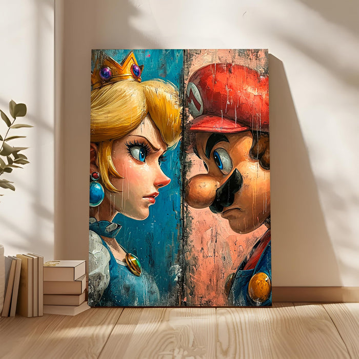 Classic Cartoon Face-Off Pop Art Stretched Canvas Painting Print| Retro Game-Style Wall Art | Modern Character Portrait Artwork for Home & Office Décor, 56x86 cm
