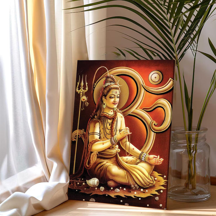 Spiritual Stretched Canvas Pooja room Temple Wall Art Print Painting on Stretched-Canvas (30x41 CM)
