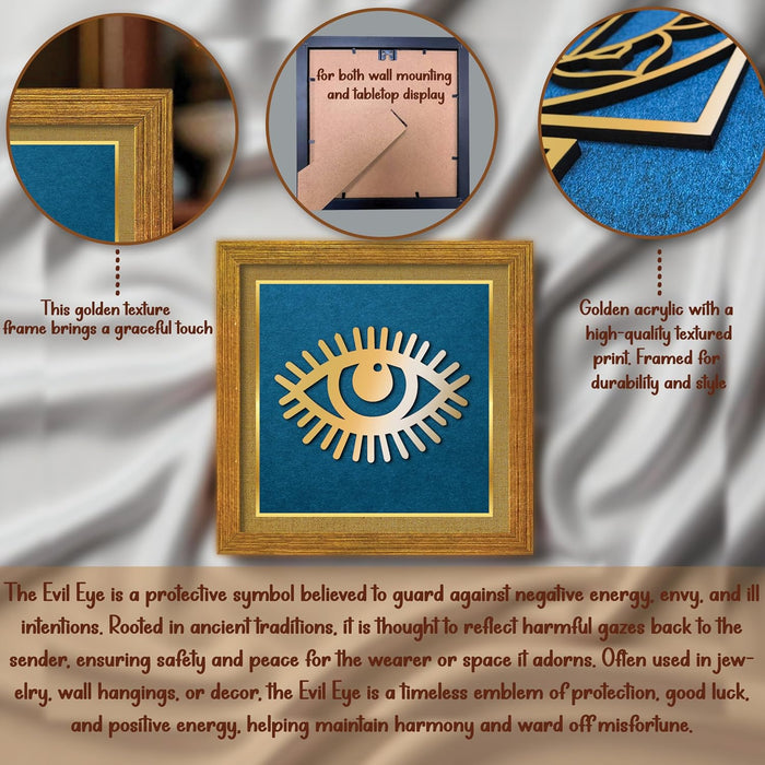 Evil Eye Vastu for Protection, Good Luck, Charm for Home and Office | Nazar Vastu Ideal Spiritual Gift for Women and Housewarming (9x9 Inch)