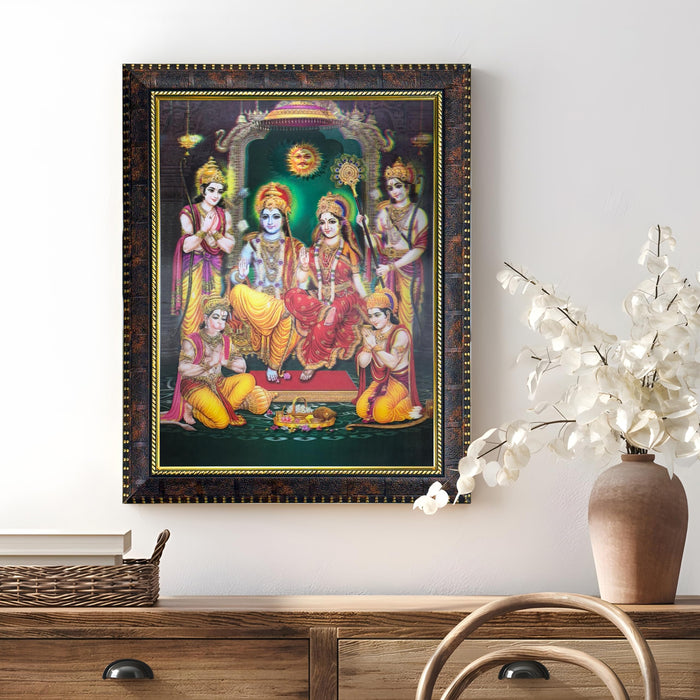 Framed 5D/3D Wall Art Print Poster Religious Painting for Home Décor, Mandir, Living Room & Office Decoration (14.3x18.2 Inch)