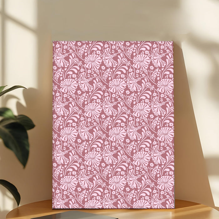 Red White Flower Motif Pattern Wall Painting | Stretched Canvas Flower Wall Painting for Living Room, Bedroom, Home and Office Wall Décor (41x56 cm)