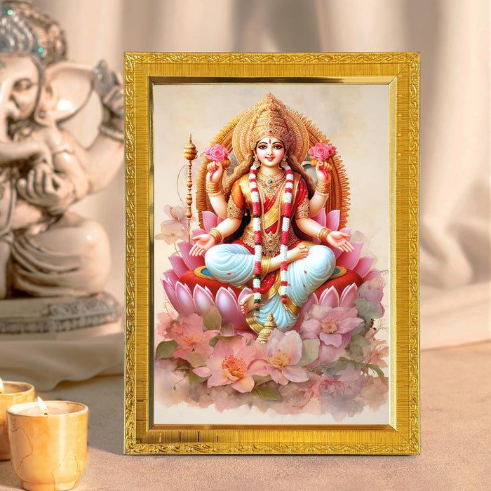 Religious Photo Frame, Poster for Pooja, Gold Plated God Photo Frames (Size: 5.8 x 7.8 Inch, Gold)