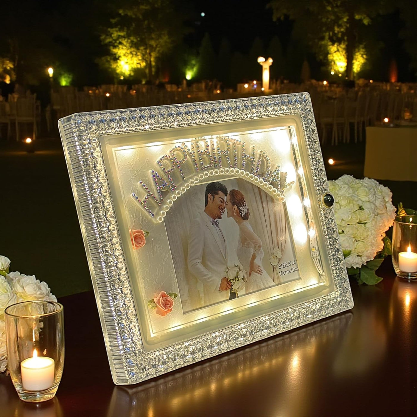 Art Street Happy Birthday Led Couple Photo Frame with Rectangle Mat, T ...