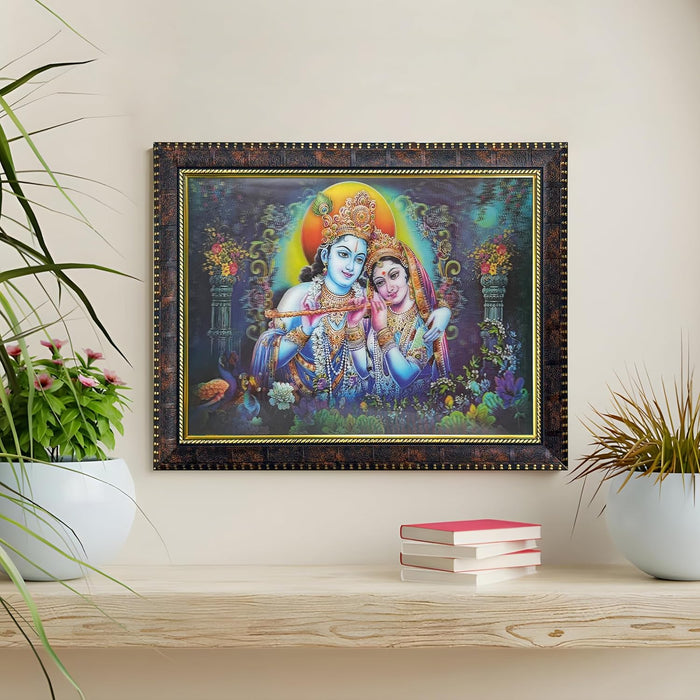 Framed 5D/3D Wall Art Print Poster Religious Painting for Home Décor, Mandir, Living Room & Office Decoration (14.3x18.2 Inch)