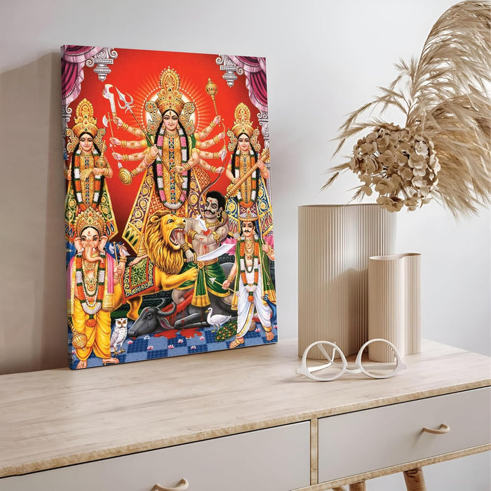 Spiritual Stretched Canvas Pooja room Temple Wall Art Print Painting on Stretched-Canvas (30x41 CM)