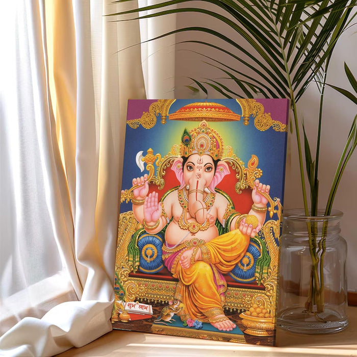 Spiritual Stretched Canvas Pooja room Temple Wall Art Print Painting on Stretched-Canvas (30x41 CM)