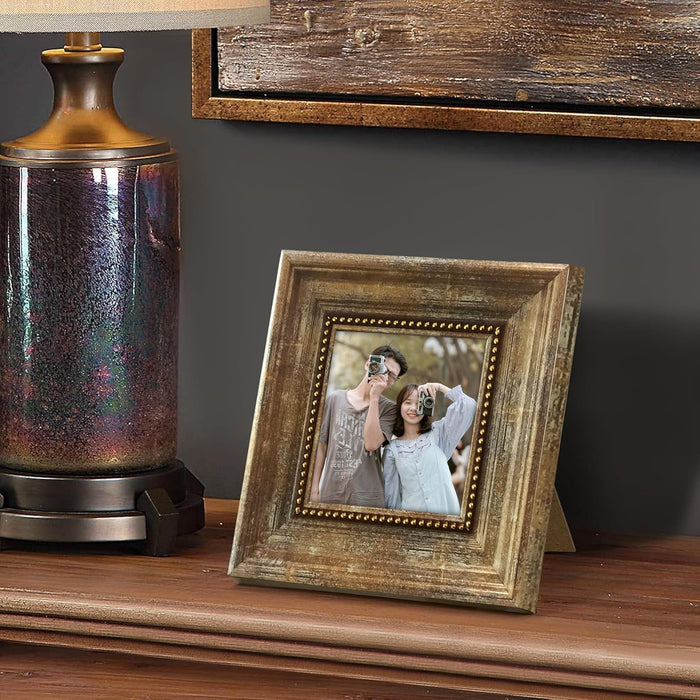 Photo Frame for Tabletop | Plexiglass, Frame for Home and Office Decoration  (Beige, 5x5 Inch)