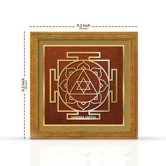 Ganesh Yantra for Vastu | Symbols of Hinduism Ganesh Yantra for Good Luck, Charm Wealth and Protection for Home, Office | Ideal Spiritual Gift for Women and Housewarming (9x9 Inch)