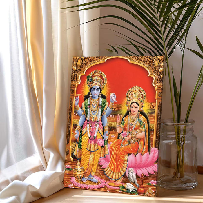 Spiritual Stretched Canvas Pooja room Temple Wall Art Print Painting on Stretched-Canvas (30x41 CM)