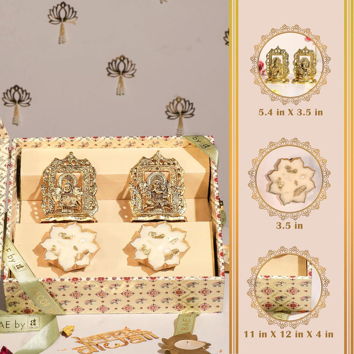 Diwali Gift Hampers Laxmi Ganesh Idol and Urli Diya with Laxmi Charan, Friends and Relatives (Pack of 3)
