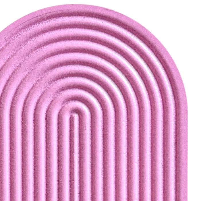 Boho Wall Hanging - Blue Ribbed Textured Blue Arched Wooden Décor, Boho, Wooden Wall Hanging – 22x31 cm