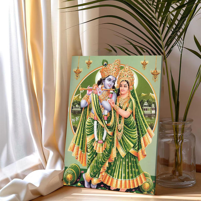 Spiritual Stretched Canvas Pooja room Temple Wall Art Print Painting on Stretched-Canvas (30x41 CM)