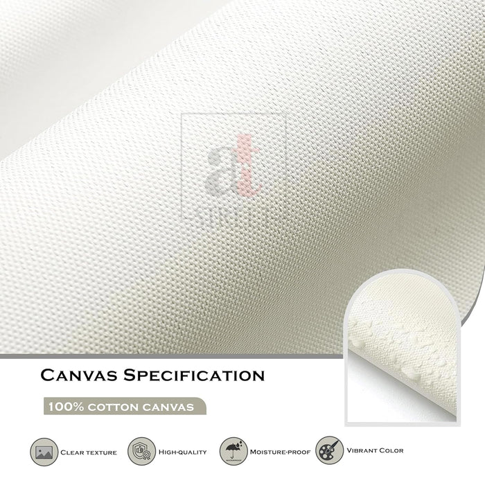 Abstract Geometric Women Face in Blue, Beige and White | Digital Painting On Canvas Stretched on Wood (16x22 Inch)