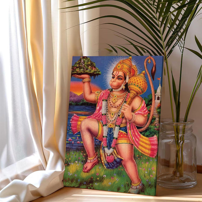 Spiritual Stretched Canvas Pooja room Temple Wall Art Print Painting on Stretched-Canvas (30x41 CM)