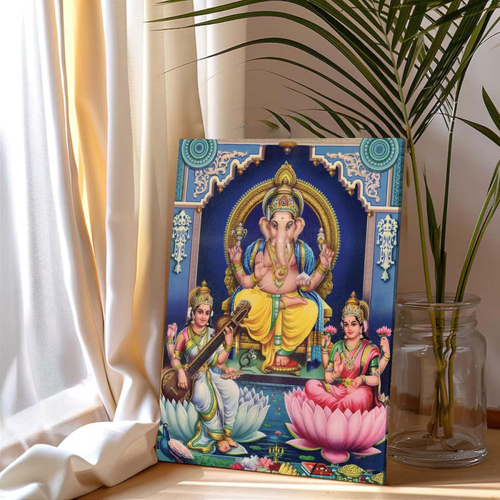 Spiritual Stretched Canvas Pooja room Temple Wall Art Print Painting on Stretched-Canvas (30x41 CM)