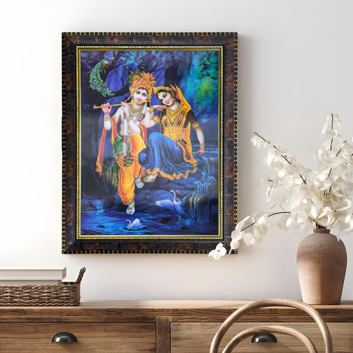 Framed 5D/3D Wall Art Print Poster Religious Painting for Home Décor, Mandir, Living Room & Office Decoration (14.3x18.2 Inch)