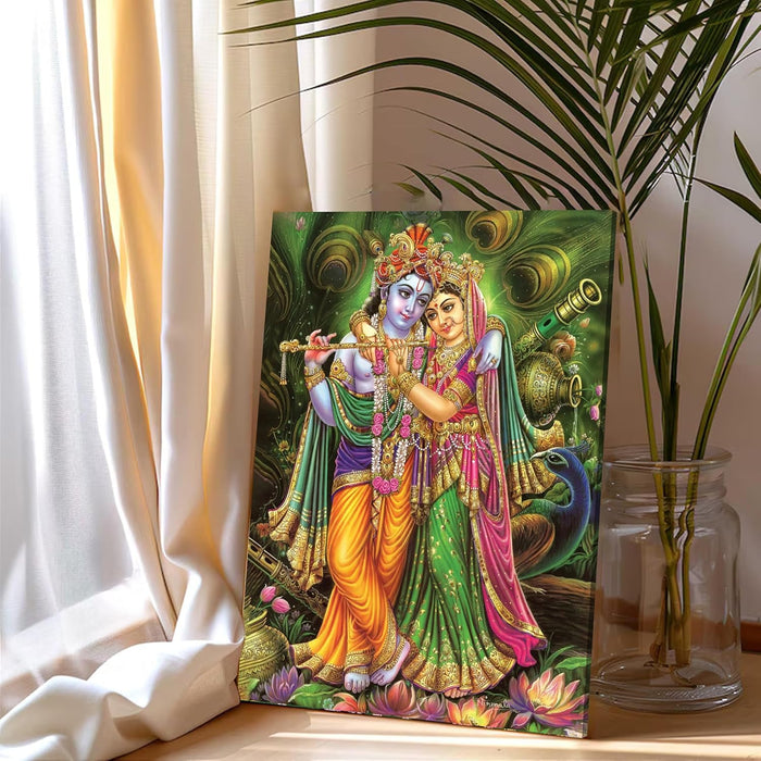Spiritual Stretched Canvas Pooja room Temple Wall Art Print Painting on Stretched-Canvas (30x41 CM)