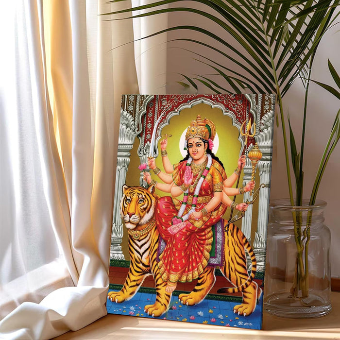 Spiritual Stretched Canvas Pooja room Temple Wall Art Print Painting on Stretchd-Canvas Suits for Pooja-room, Mandir, Hallways, Living Room, Office (30x41 CM)