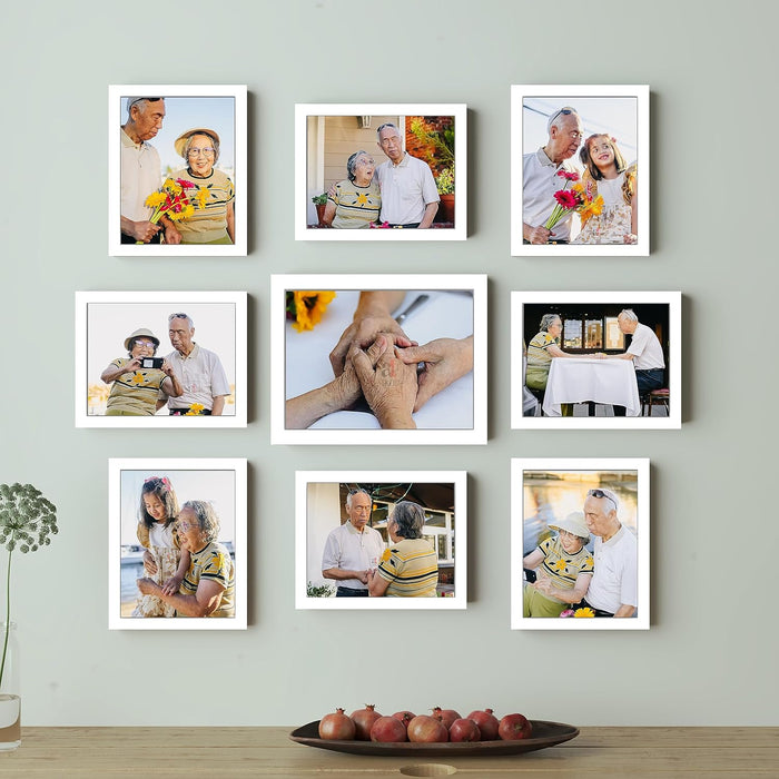 Wall Photo Frame Set of 8 | Gallery Wall Collage Picture Frames | Family Photo Display for Home Decor | Wall Hanging | 8x8 & 8x12 Inch