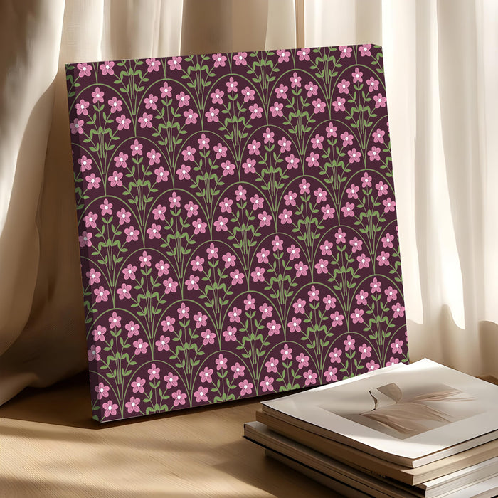 Floral Miniature Painting for Wall Decoration | Flower Canvas Wall Painting for Living Room, Bedroom, Home and Office Wall Decor (56x56 Cm)