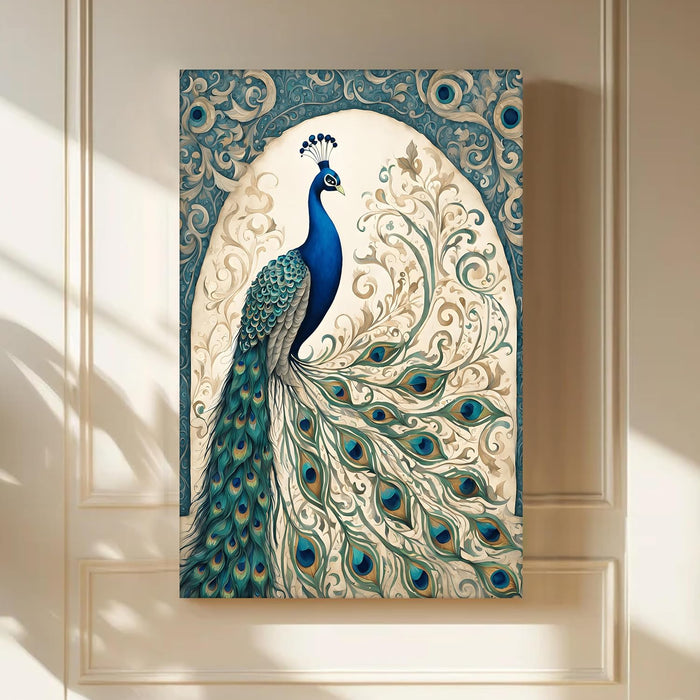 Abstract Stretched Canvas Multicolor Wall Art Painting Peacock Classic Digital Painting ‰ÛÒ 22x34 Inch