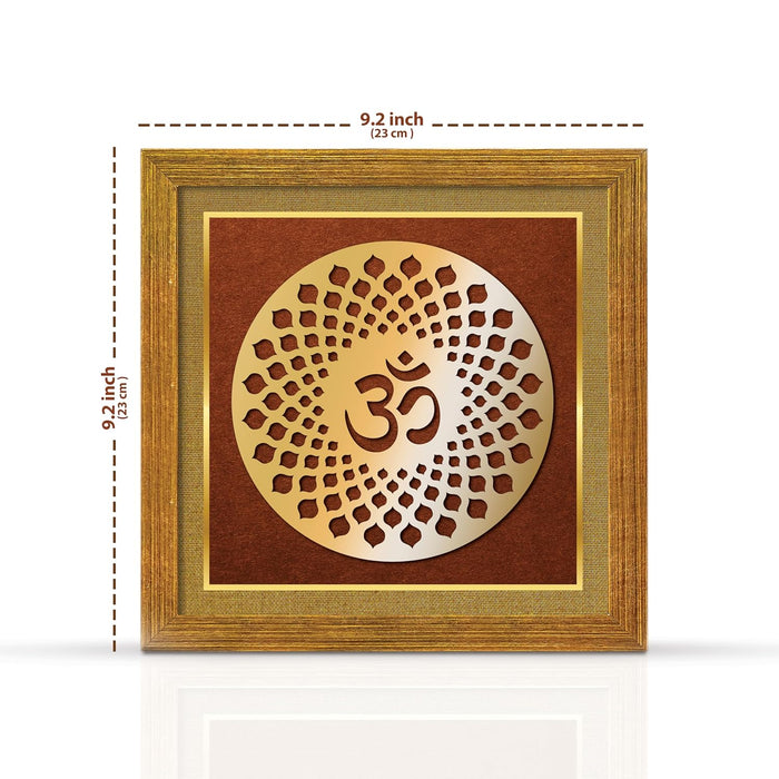 OM Yantra for Vastu | Symbols of Hinduism Aum Yantra Wall Décor for Good Luck Charm and Protection for Home, Office | Ideal Spiritual Gift for Women and Housewarming (9x9 Inch)