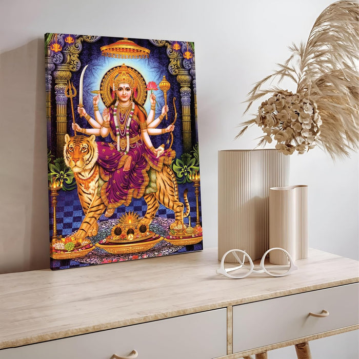 Spiritual Stretched Canvas Pooja room Temple Wall Art Print Painting on Stretched-Canvas (30x41 CM)