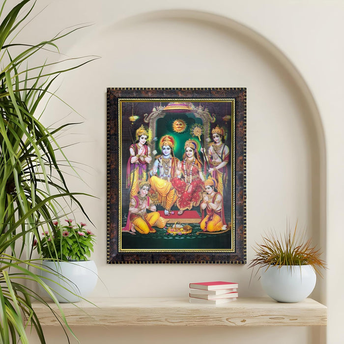 Framed 5D/3D Wall Art Print Poster Religious Painting for Home Décor, Mandir, Living Room & Office Decoration (14.3x18.2 Inch)