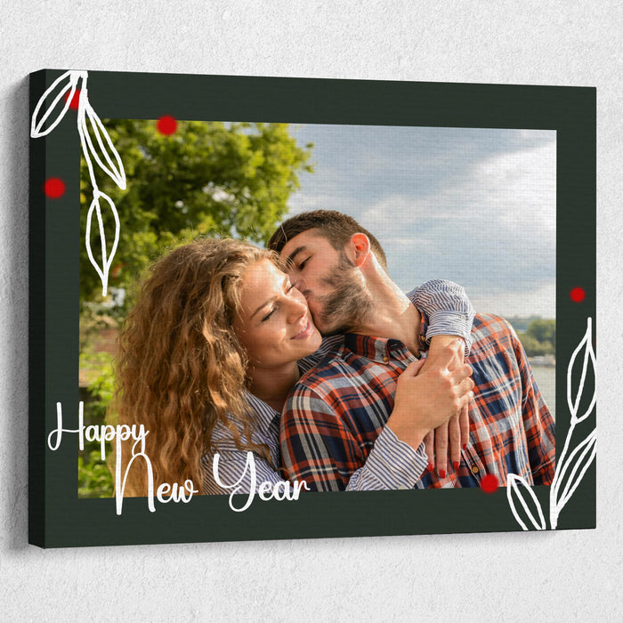 SNAP ART Personalized Photo Happy New Year to Canvas Wall Art Print - Customize Your Photo Upload On Canvas - 10x12 Inches